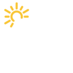 Icon Haus mit Solardach und Sonne im Hintergrund